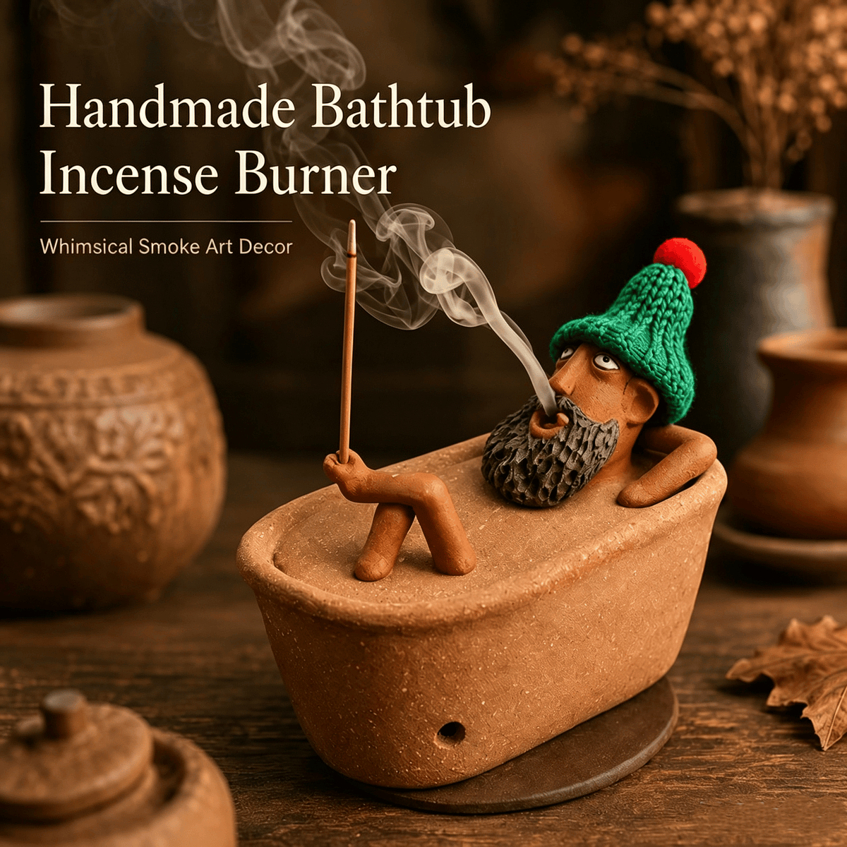 🎉 Lazy Bath Man Incense Burner 🛁🧘