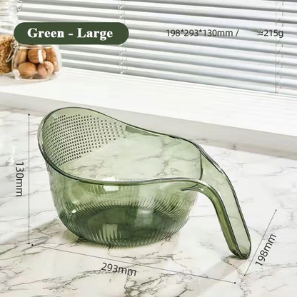 🥗 Multi-Purpose Rice Washing & Strainer Bowl | Wash Rice, Fruits & Vegetables