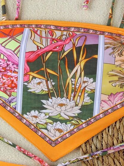 🔥Summer Hot Sale🌺👙 Boho Floral Bikini Set – Bold, Bright & Beach-Ready