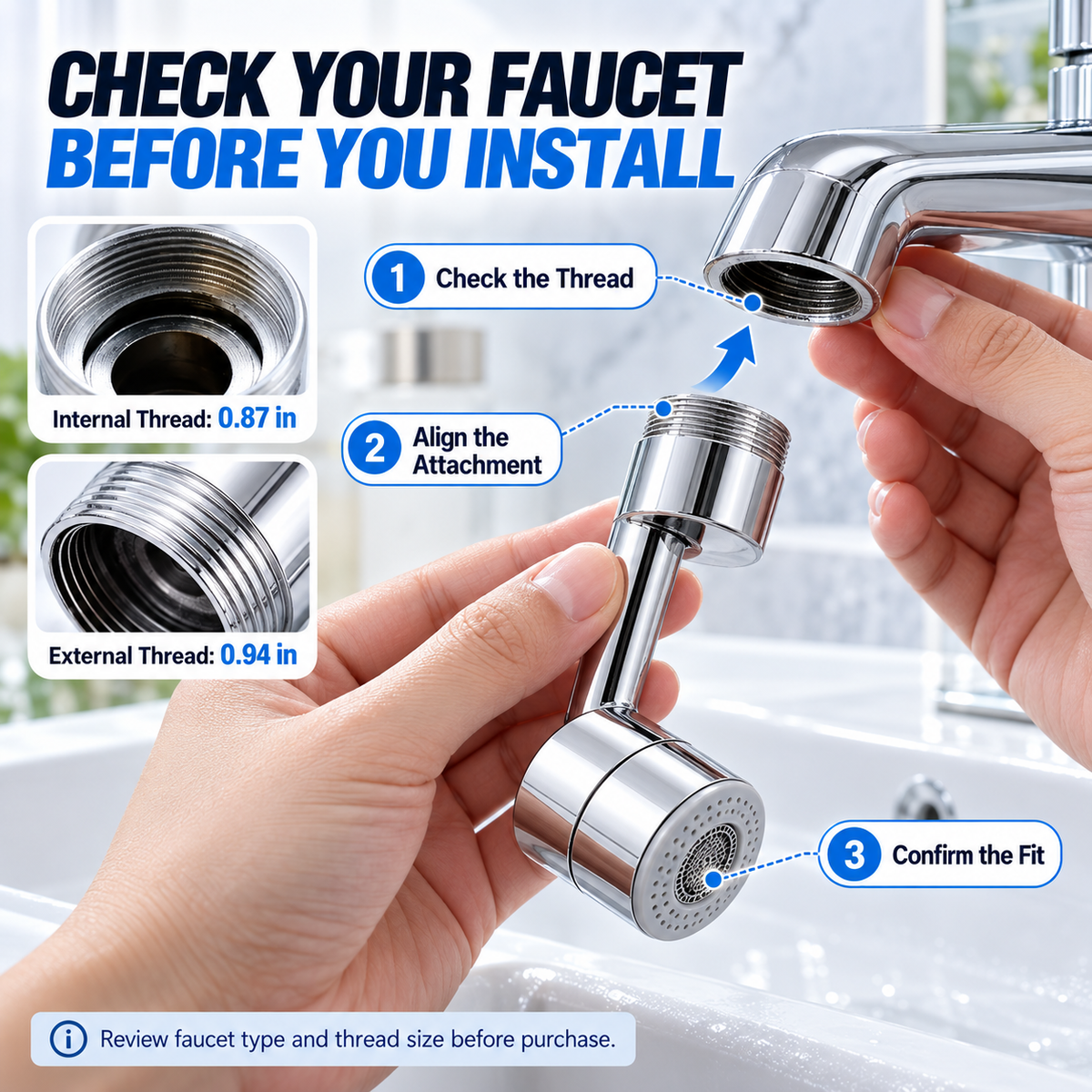 FlexiFlow – 1440° Rotatable Faucet Extender with Dual Spray Mode