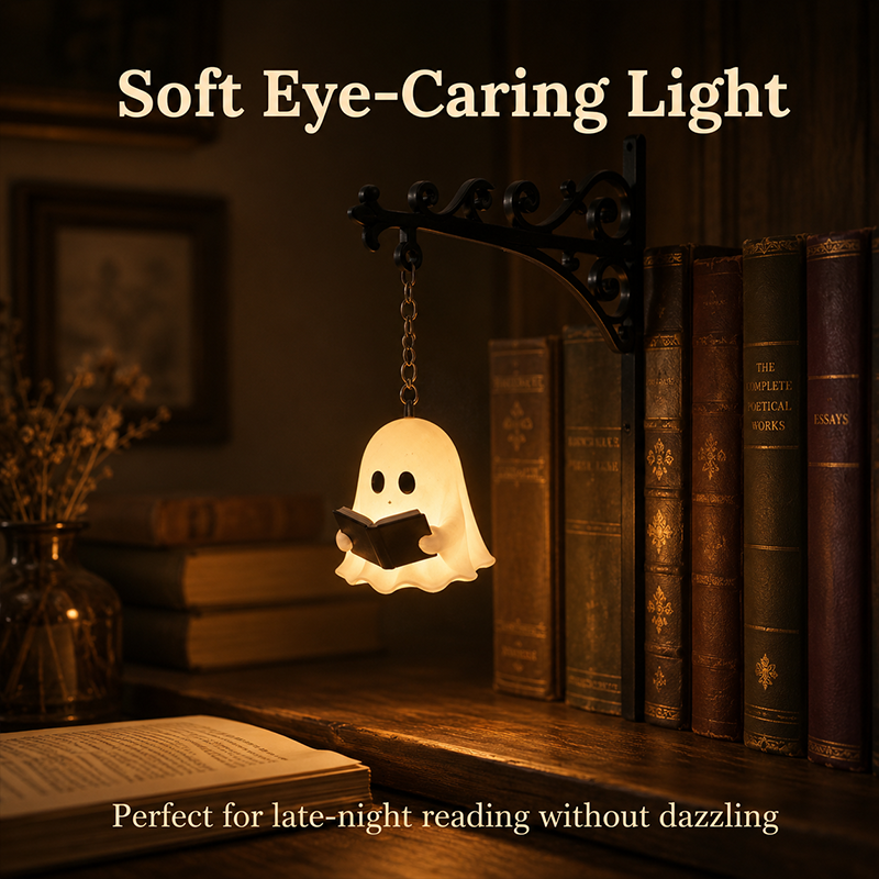 👻Summer Sale 49% OFF🔥Cozy Reading Ghost Bookshelf Lamp
