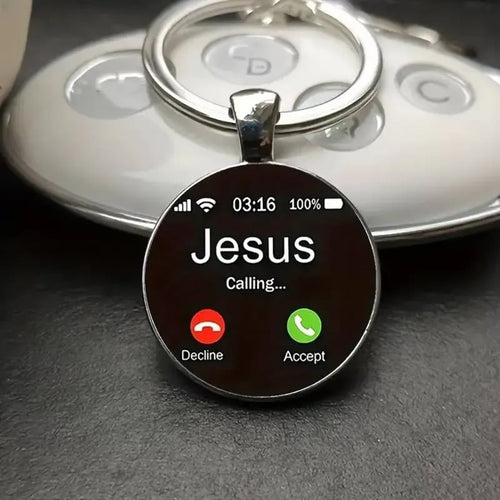 ✝️Jesus Calling Keychain, Christian Key Ring Gift, Faith Inspirational Keychain, Religious Gift for Men Women