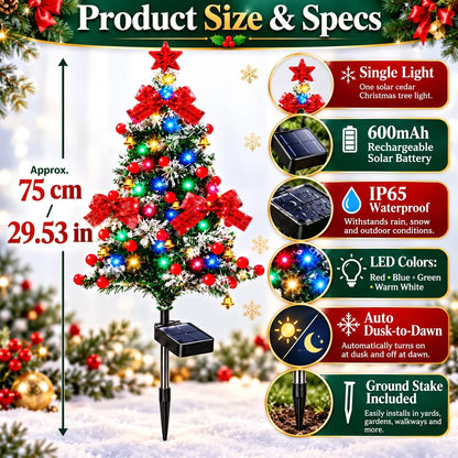 🔥HOT SALE 50% OFF🌲 Solar Cedar Christmas Tree Lights| Festive Outdoor Holiday Decor