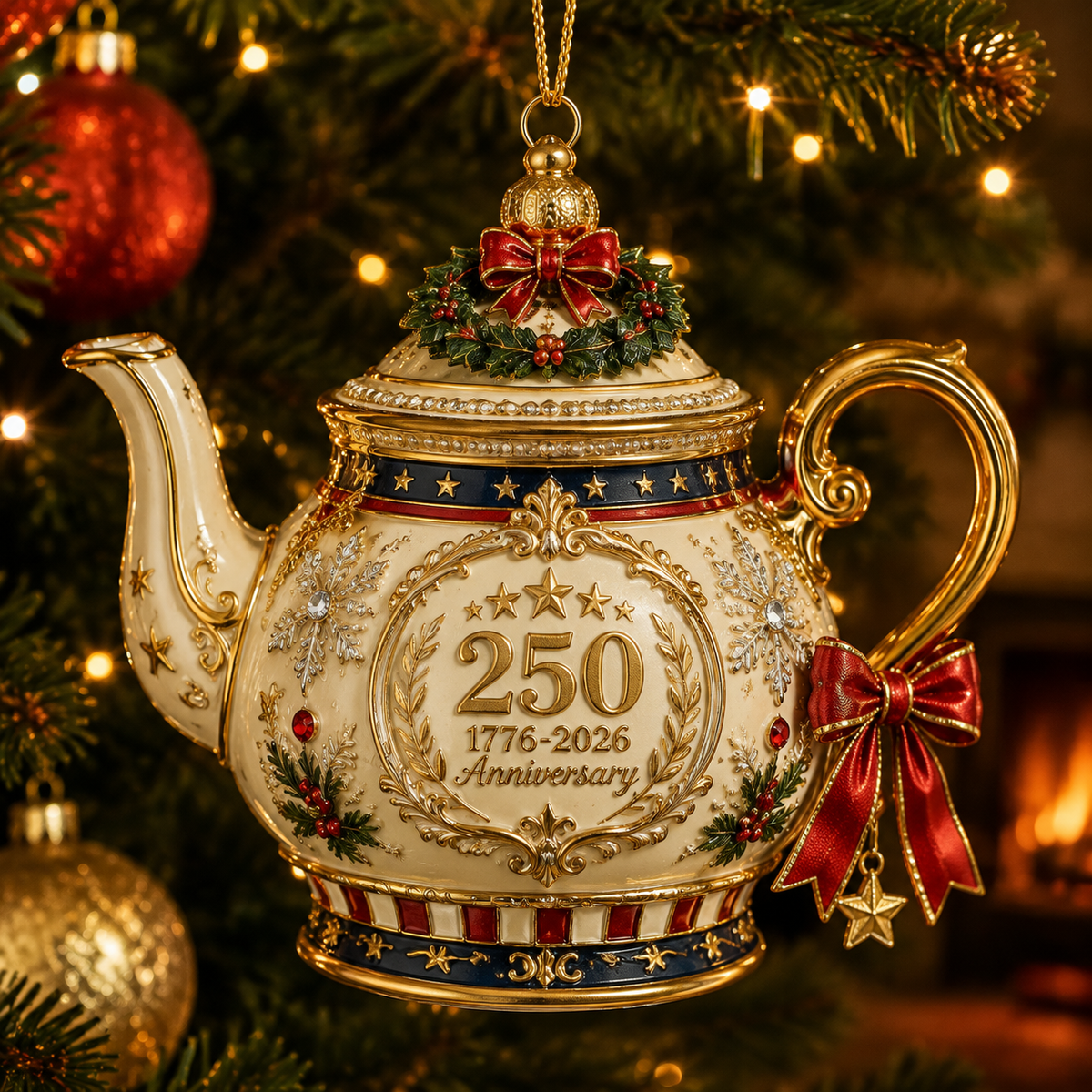 🔥Last 30pcs✨⏰ Limited anniversary edition✨49% OFF!🔥250th Anniversary Teapot Christmas Ornament