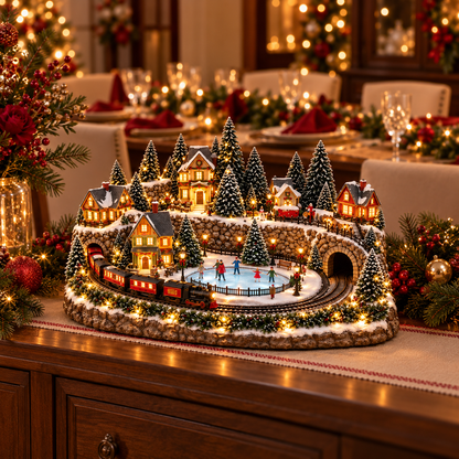 🔥Last day to save 49% –🎄 Animated Holiday Train & Ice Rink Scene