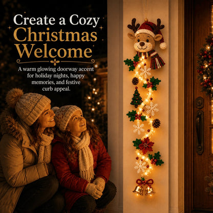 ⏳Last day: 49% off – 🎄 MerryCascade Light-Up Christmas Door Hanger | 6 festive light designs, warm glow, 3D details & space-saving vertical decoration ✨