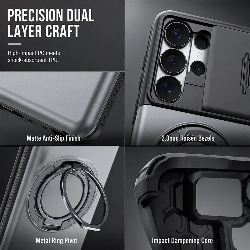 2-in-1 Shockproof Phone Case with Hidden Card Holder