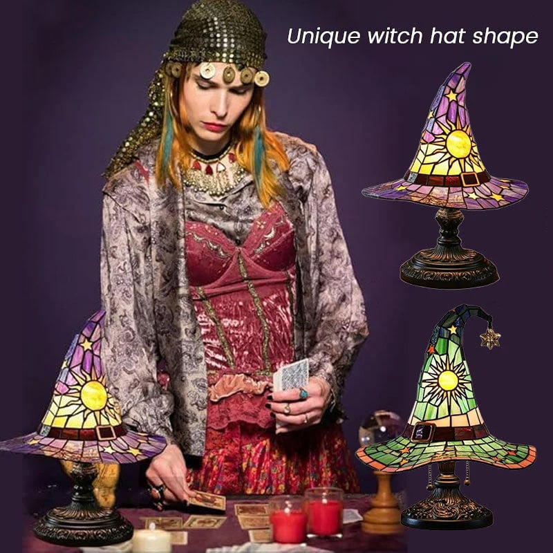 🔥Exclusive Limited Item 👍🔥50%OFF♠️Witch Hat Night Light & Stained Glass Witch Hat Lamp🎁