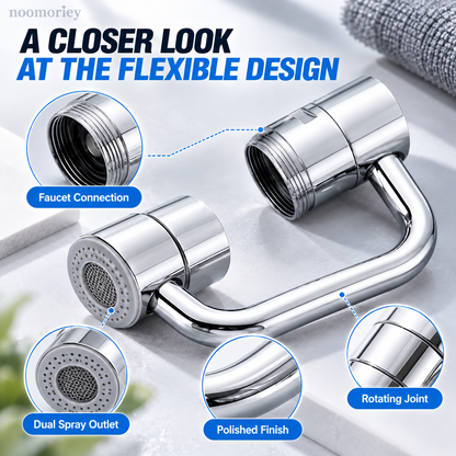 FlexiFlow – 1440° Rotatable Faucet Extender with Dual Spray Mode