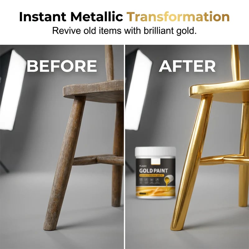 💐Water-Based Flash Gold Paint – Versatile for Canvas, Wood & Ceramic 🎨🖌️