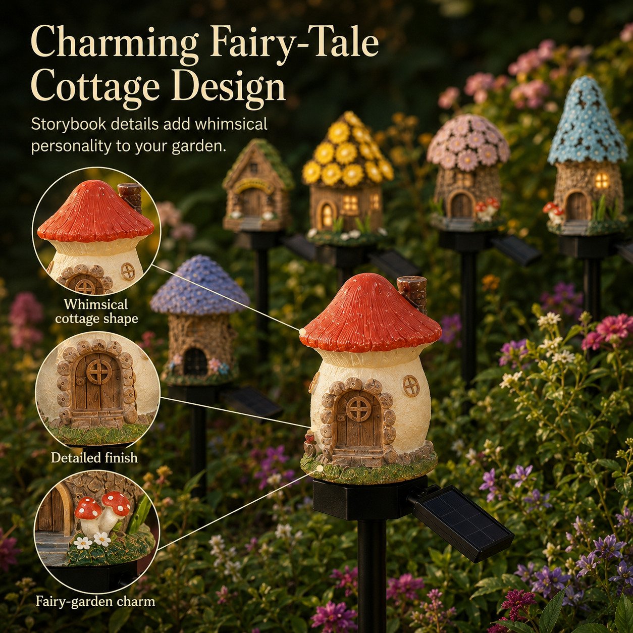 🔥Last Day 52% OFF🍄Solar Fairy-Tale Mushroom Cottage Garden Light💡