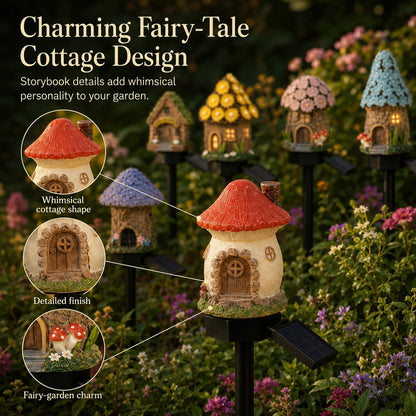🔥Last Day 52% OFF🍄Solar Fairy-Tale Mushroom Cottage Garden Light💡