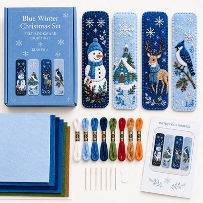 🎄 DIY Felt Embroidery Bookmark Kit(4PCS)