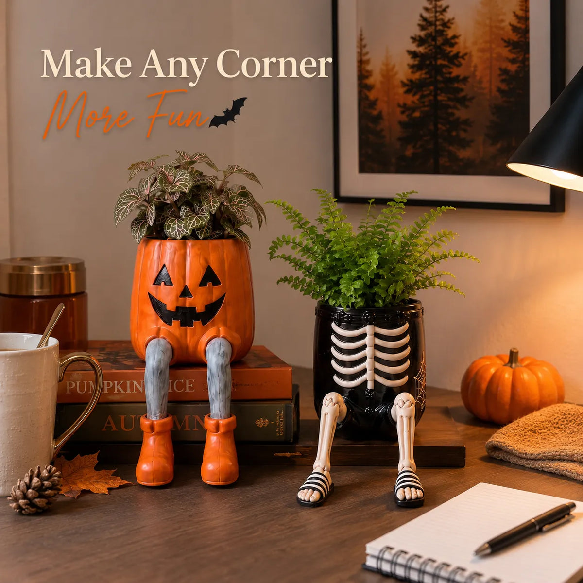 Halloween Planters with Legs
