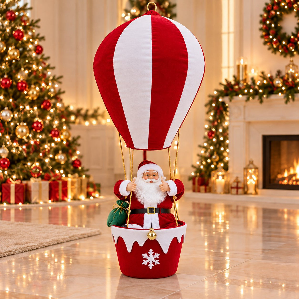🎅 Lighted Musical Hanging Santa | Collapsible Christmas Décor