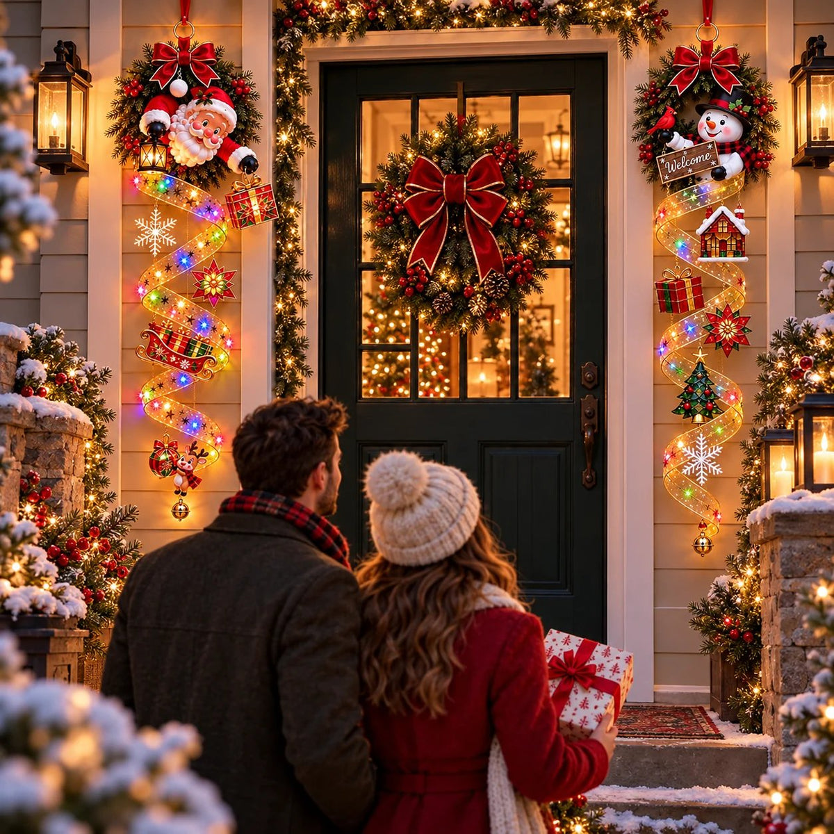 ✨ Stained-Glass Christmas Hanging Door Decor