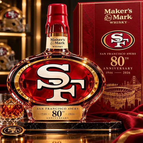 🔥San Francisco 49ers 80th Anniversary Collector Whiskey Bottle – 1946–2026 Commemorative Edition