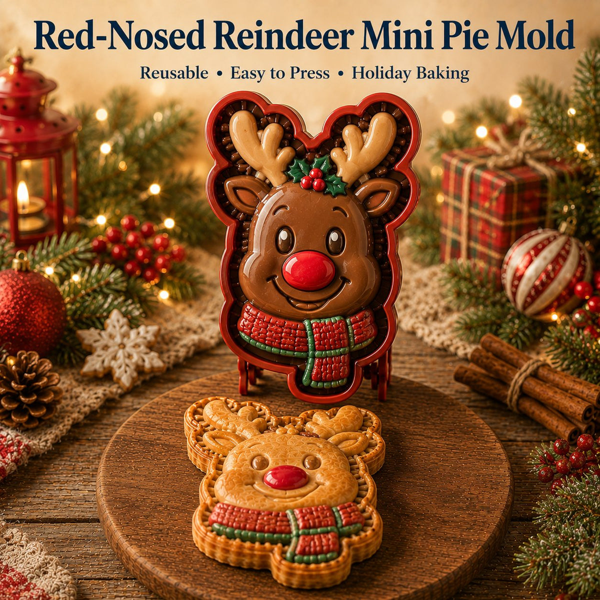 🎄 16-Design Christmas Mini Pie Mold Collection | Reusable Embossed Molds for Shaping Detailed Santa, Snowman, Reindeer, Tree & Holiday Pies 🥧✨