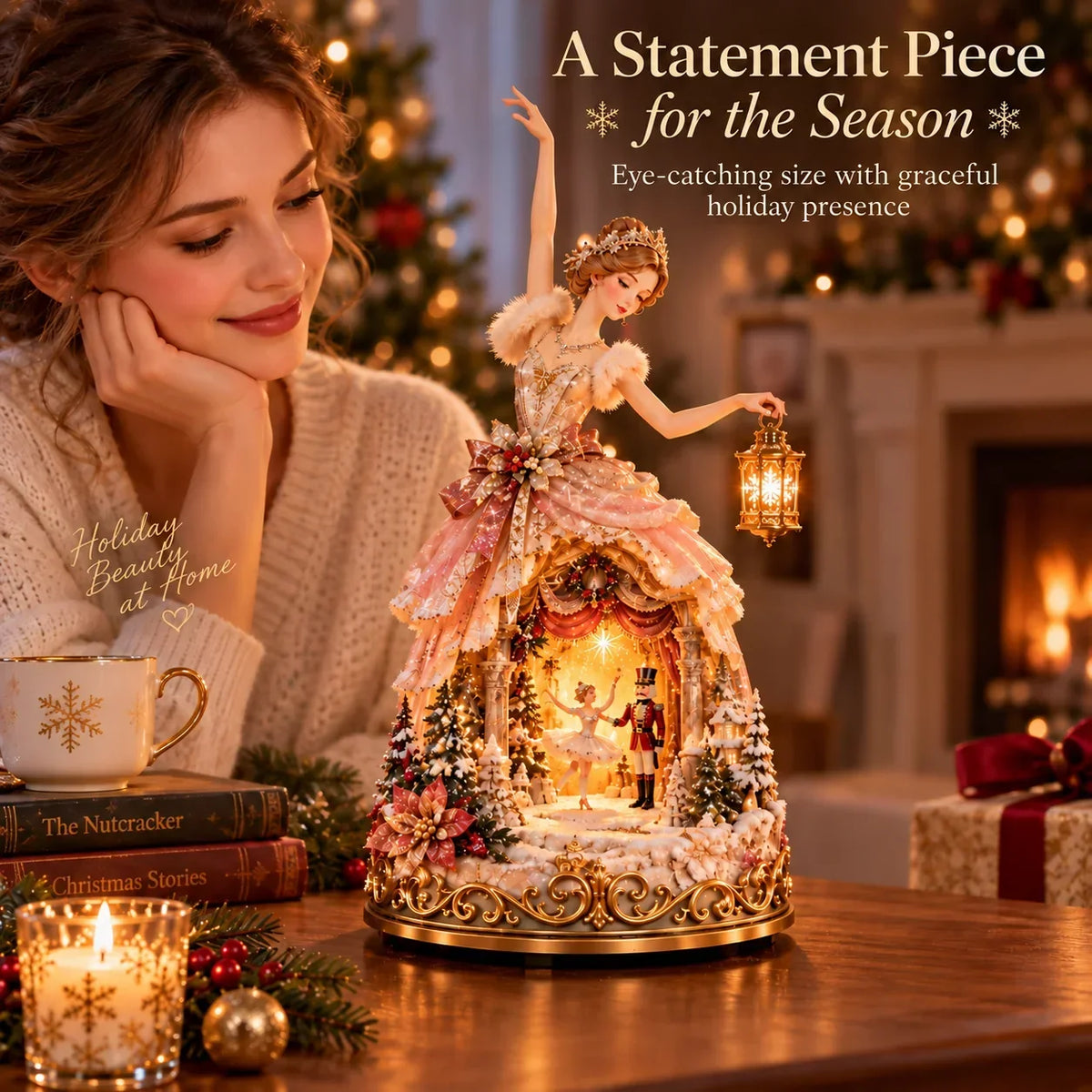 🔥LAST DAY 50% OFF 🩰  Winter Ballerina Story Lamp™ – Lighted Nutcracker Christmas Tabletop Decor
