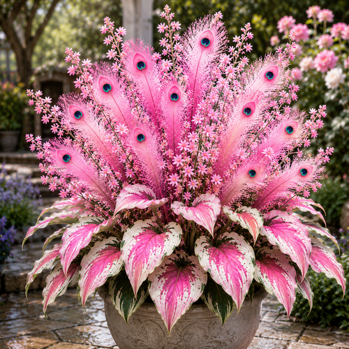 🦚 Rare Peacock Flame Hosta Bulbs🌸Brilliant Orange Plumes & Collector's Garden Beauty-