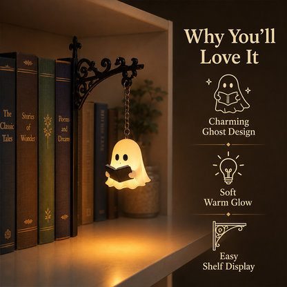 👻Summer Sale 49% OFF🔥Cozy Reading Ghost Bookshelf Lamp