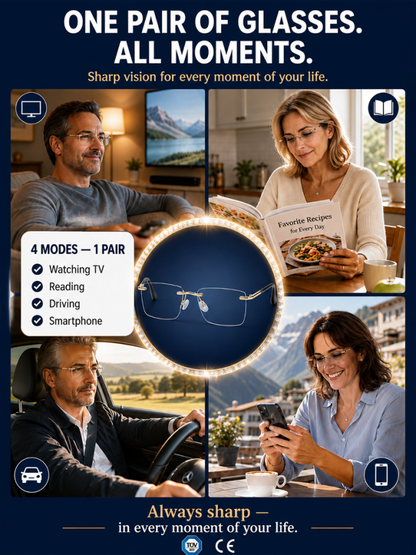 👓 Ultra-Light Auto-Focus Glasses – Smart Vision Support for Clear Near & Far Viewing