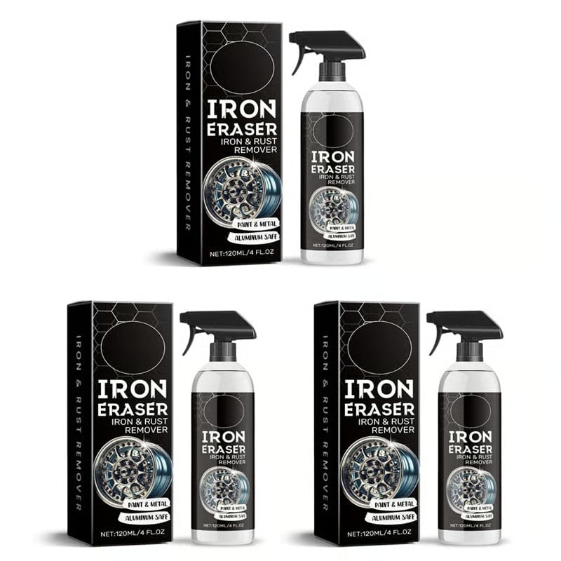 🔥Last Day 48% OFF✨ IRON ERASER Iron & Rust Remover Spray - Instantly Dissolves Brake Dust & Oxidation, Restores Factory Shine on Wheels & Paint 🚗