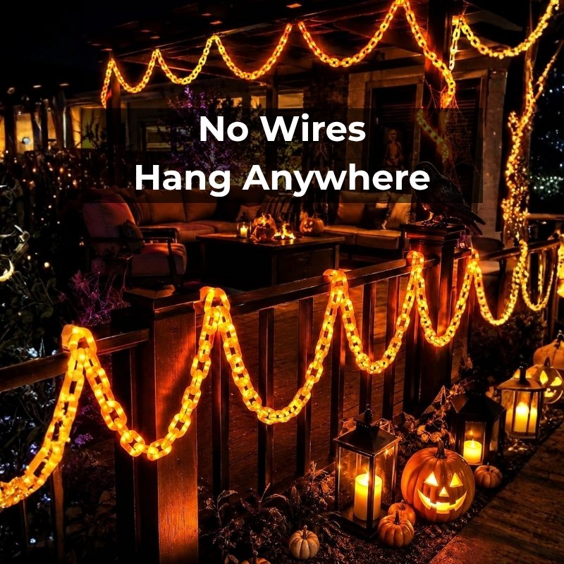 10 FT Halloween String Lights with 8 Lighting Modes, Waterproof & Battery-Powered
