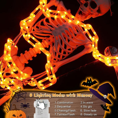 10 FT Halloween String Lights with 8 Lighting Modes, Waterproof & Battery-Powered