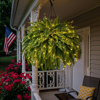 🔥 Last Day 70% OFF💡Glowing Artificial Boston Ferns with Lights – Never Fade, No Watering, No Maintenance🌿