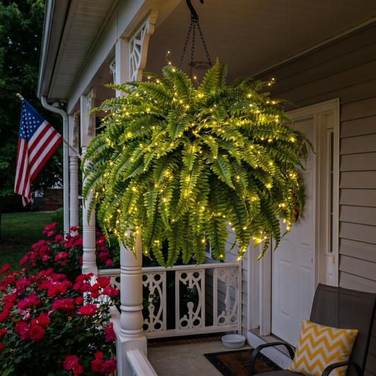🔥 Last Day 70% OFF💡Glowing Artificial Boston Ferns with Lights – Never Fade, No Watering, No Maintenance🌿