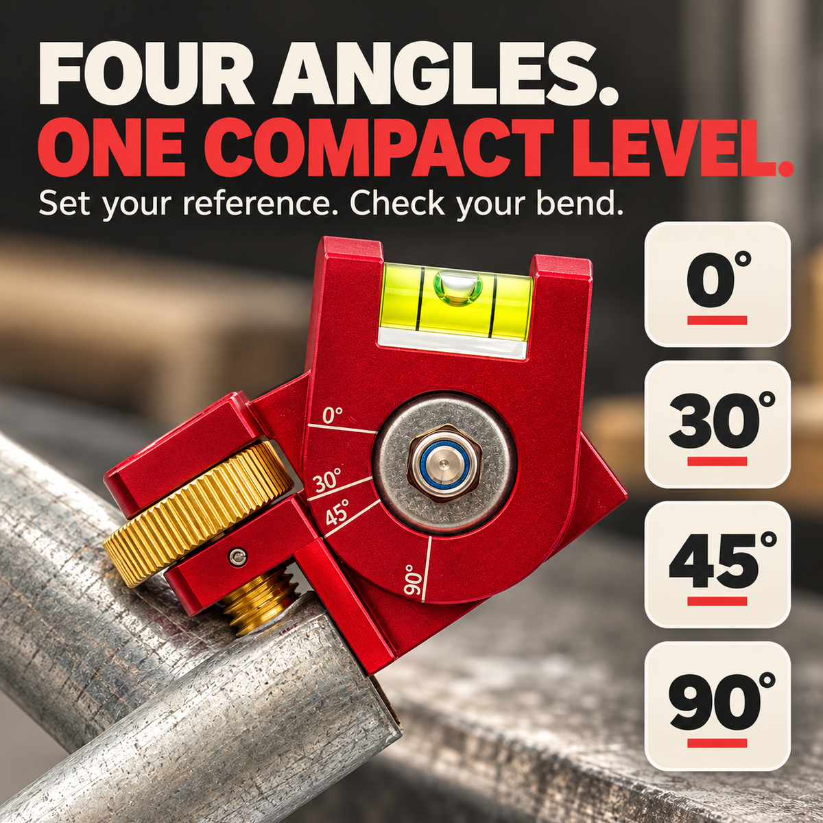 🧲 4-in-1 Magnetic Conduit Bending Level