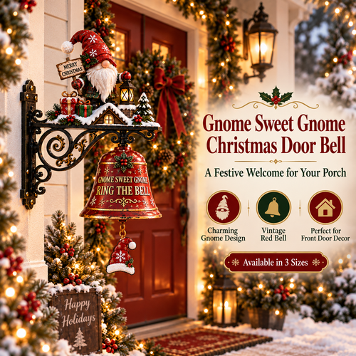 Gnome Sweet Gnome Christmas Door Bell