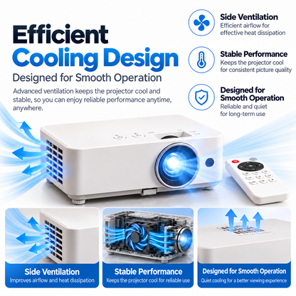 🎬 Portable Mini Projector 📽️ – 100' Big Screen, HDMI & USB, Remote Control Included