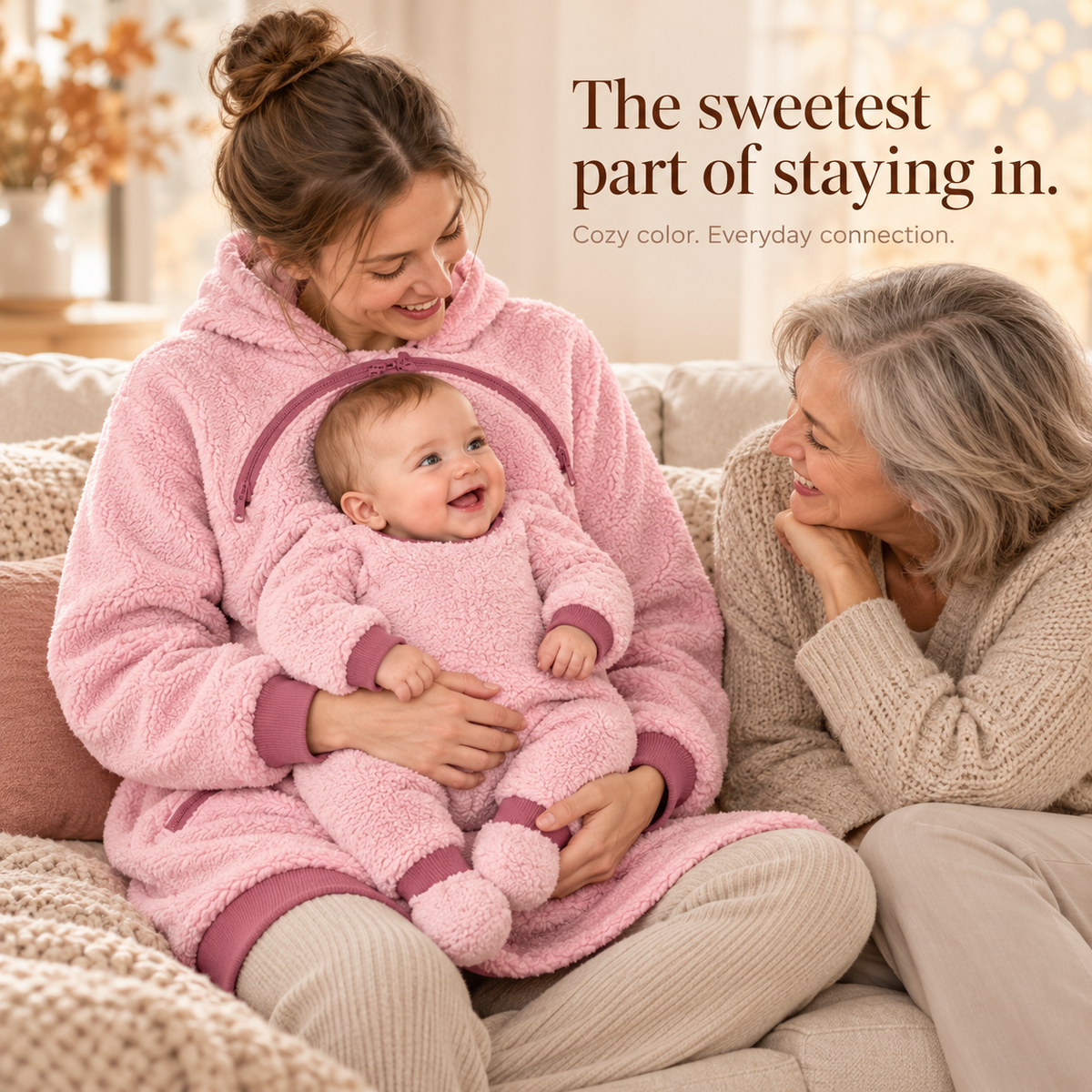 🧸 Parent & Baby Fleece Hoodie with Zip Pockets