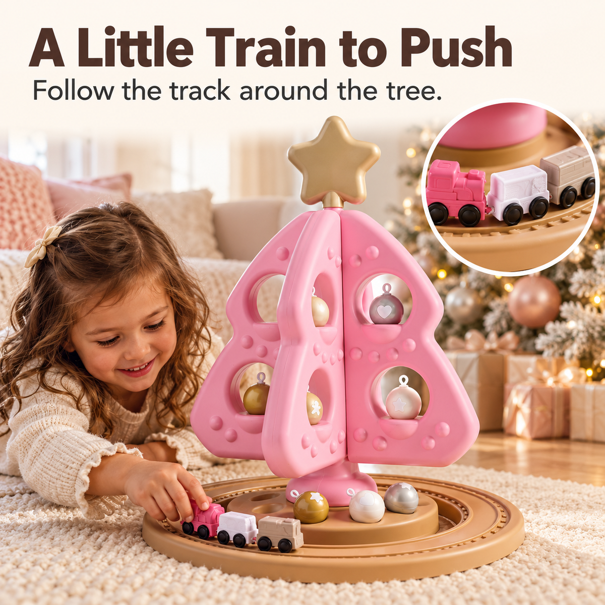 My First Christmas Tree Stacking and Sorting Toys - Pink 12pc