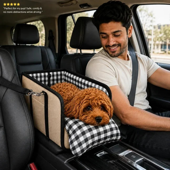 2-in-1 Pet Carrier & Console Pet Car Seat for Small Dogs and Cats