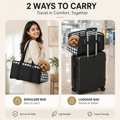 2-in-1 Pet Carrier & Console Pet Car Seat for Small Dogs and Cats
