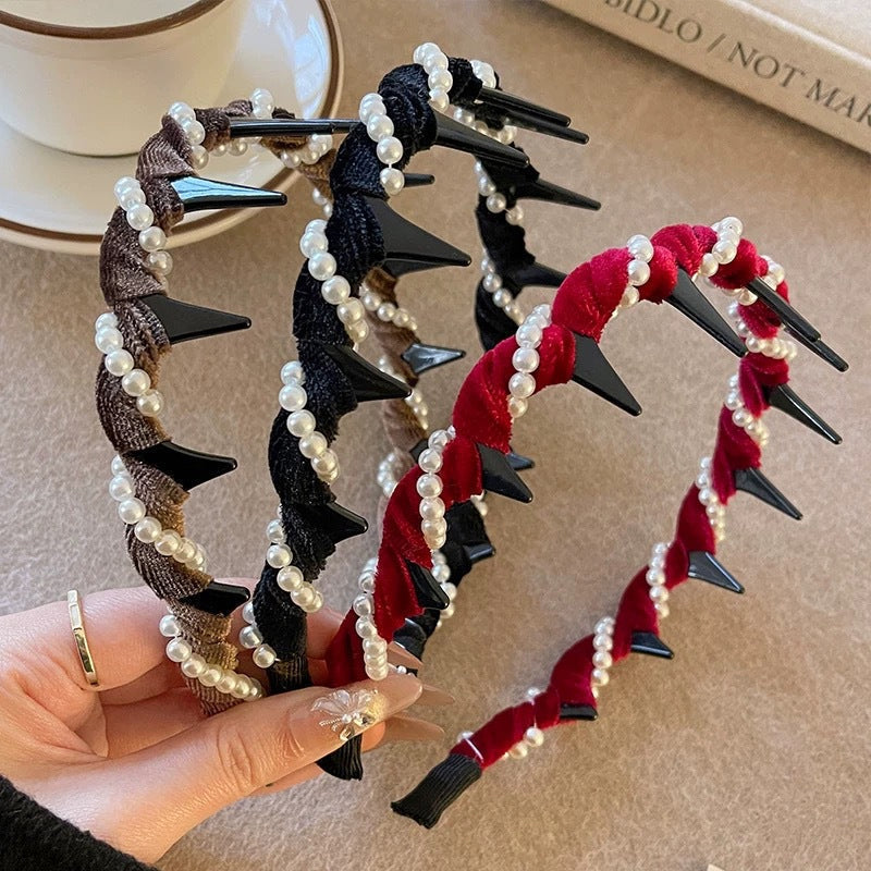 🔥Vintage High Cranium Artificial Pearl Hairband