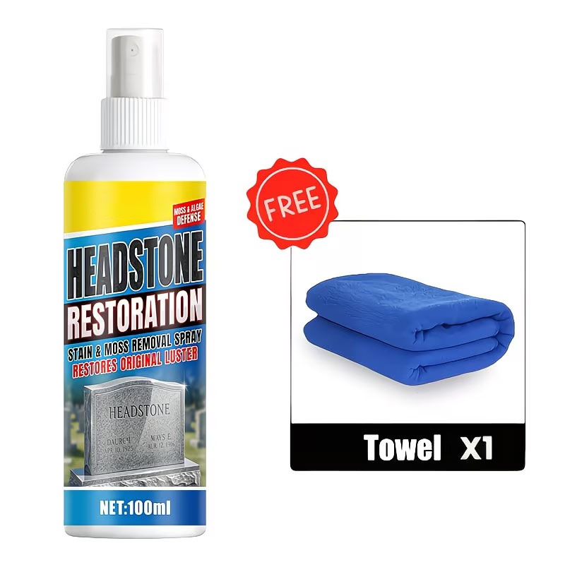 🔥 Headstone Cleaning Spray – Restore Weathered Memorials & Remove Tough Stains