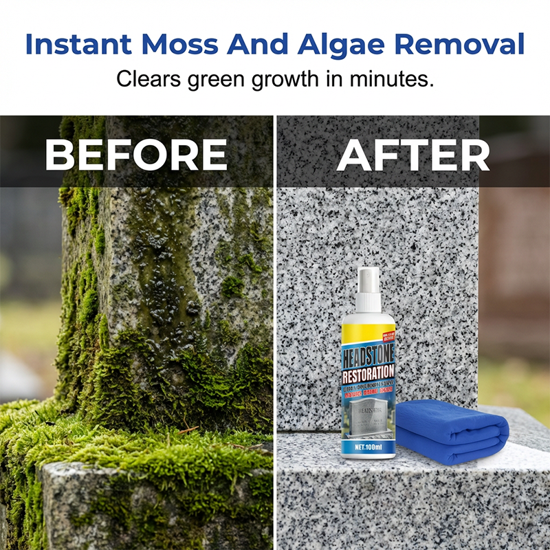🔥 Headstone Cleaning Spray – Restore Weathered Memorials & Remove Tough Stains