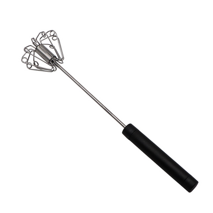 🥚🍳 Limited Time 50% OFF✨ Semi-Automatic Turbo Stainless Steel Hand Whisk, No-Slip Grip Food-Grade Push Action Mixer for Egg Beating, Cream Whipping, Cake Baking & Daily Kitchen Use