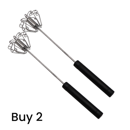 🥚🍳 Limited Time 50% OFF✨ Semi-Automatic Turbo Stainless Steel Hand Whisk, No-Slip Grip Food-Grade Push Action Mixer for Egg Beating, Cream Whipping, Cake Baking & Daily Kitchen Use