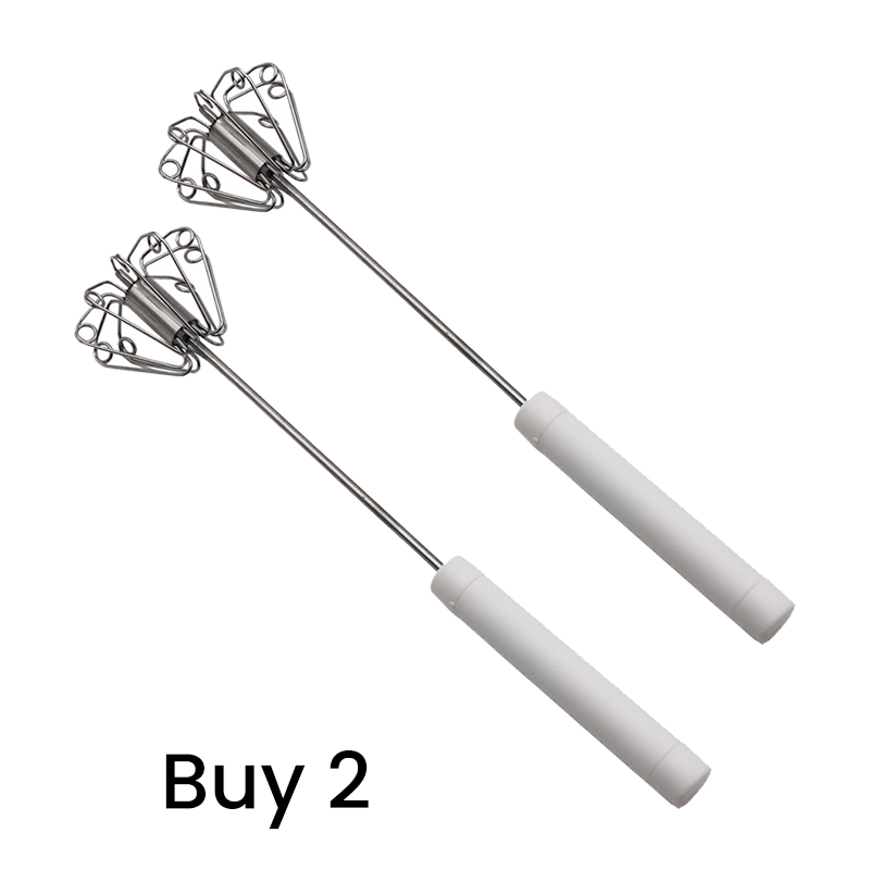 🥚🍳 Limited Time 50% OFF✨ Semi-Automatic Turbo Stainless Steel Hand Whisk, No-Slip Grip Food-Grade Push Action Mixer for Egg Beating, Cream Whipping, Cake Baking & Daily Kitchen Use