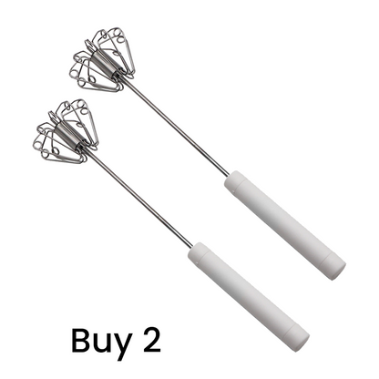 🥚🍳 Limited Time 50% OFF✨ Semi-Automatic Turbo Stainless Steel Hand Whisk, No-Slip Grip Food-Grade Push Action Mixer for Egg Beating, Cream Whipping, Cake Baking & Daily Kitchen Use