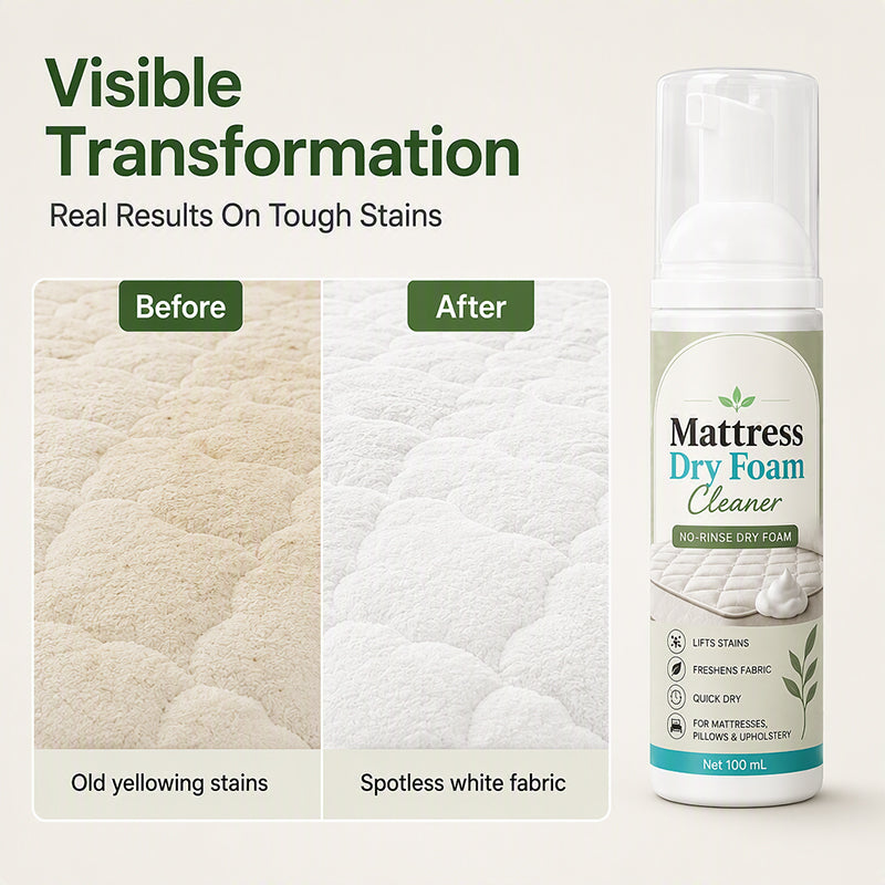 🎁No-Rinse Mattress Dry Foam Cleaner‑Deep Stain Remover Foam Spray🛏️