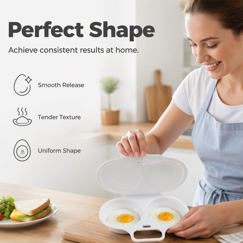 ⏰ Microwave Egg Poacher – Dual-Cavity Steamer, Rapid Heating, Non-Stick PP – Ideal for Home, Office & Travel! 🔥2