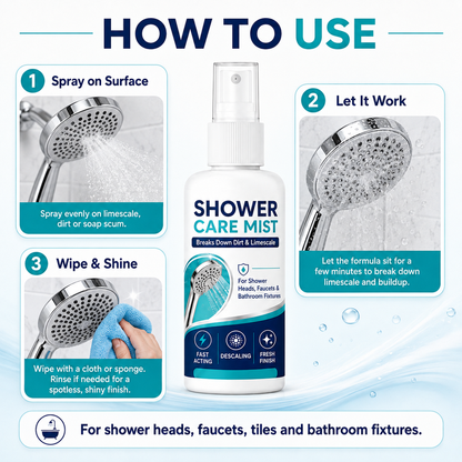 🚿 KOOP 2, KRIJG 1 GRATIS! Snelwerkende Douche-Ontkalkerspray – Helpt Kalkaanslag & Watervlekken Verwijderen | Fris & Schoon Resultaat ✨