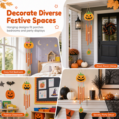 ⏰ Halloween Wooden Pumpkin Craft Kit | DIY Wind Chime 🎃