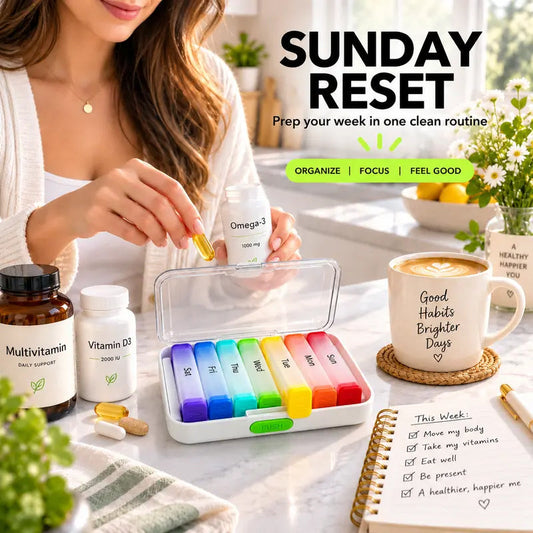 💊 Detachable Weekly Rainbow Pill Organizer - Moisture Proof Vitamin Case 🌈